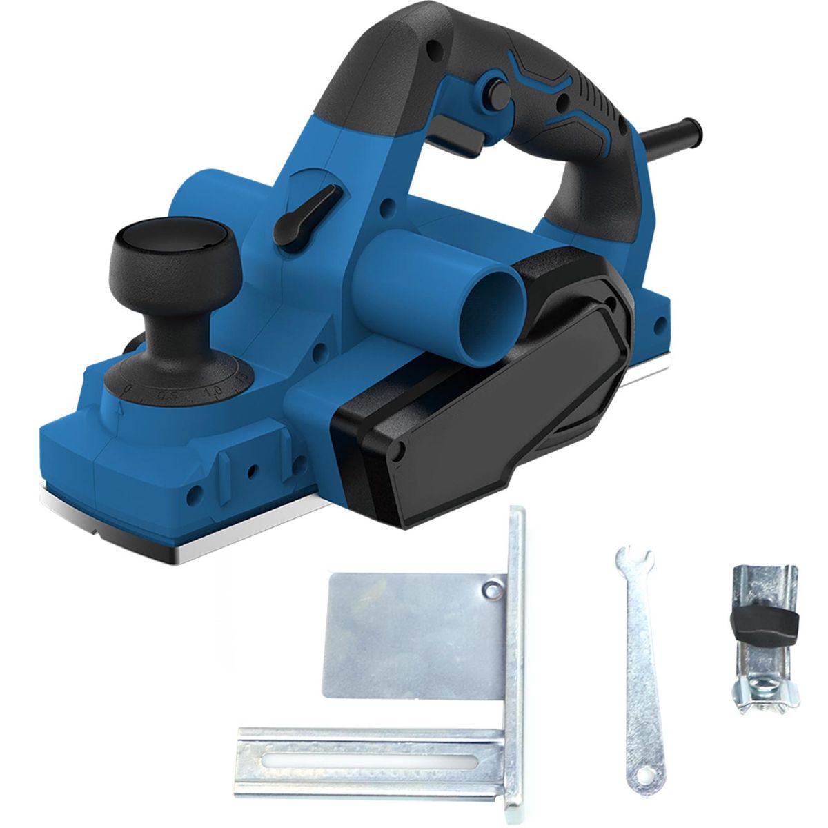 Electric Planer, 6Amp 710W 17000 Rpm Power Hand Planer, 3-1/4 Inch Cut Width, Dual-dust out System, Dual-handle Design, Blade Protector, 2 Reversible HSS Blades(Installed) UK Plug 220-240V