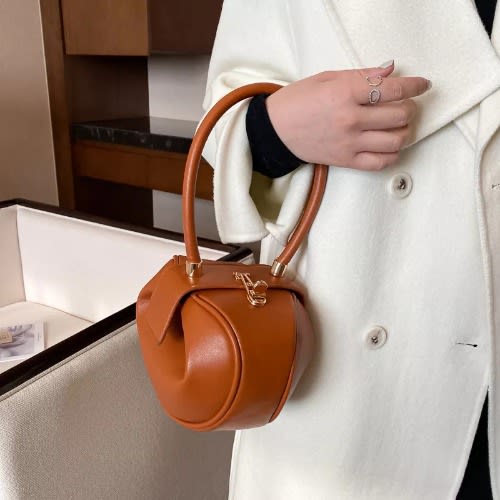 Round Shaped Bag - Brown