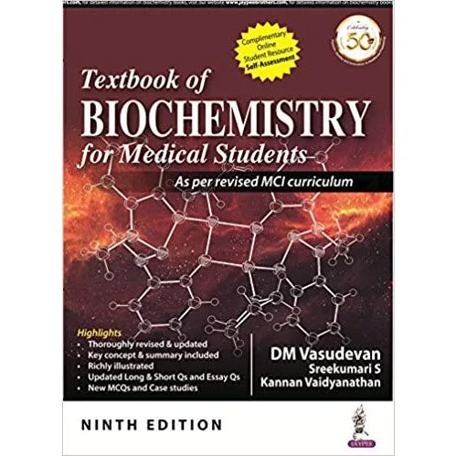 Textbook Of Biochemistry For Medical Students By Dm Vasudevan - Paperback