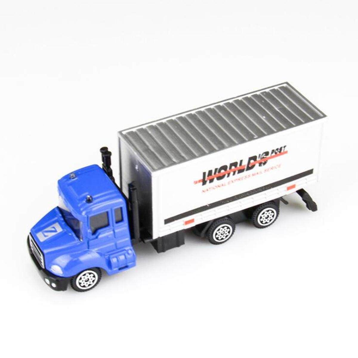 12 Styles Excavator Construction Truck Alloy Toy Vehicle [P5 Police Container Truck Blue]