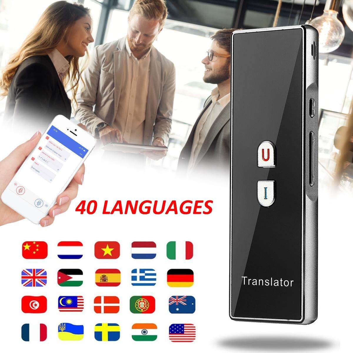 Smart Voice Translator Instant Bluetooth 40 Languages Real Time Speech Travel T8