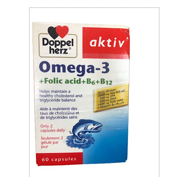Doppelherz Omega 3 + Folic Acid +B6 + B12