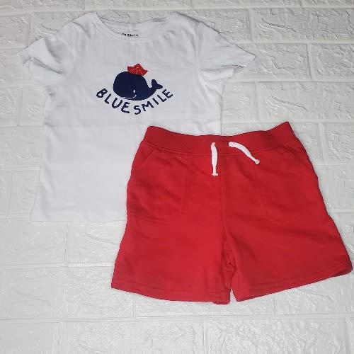 Kids Blue Smile Top And Shorts