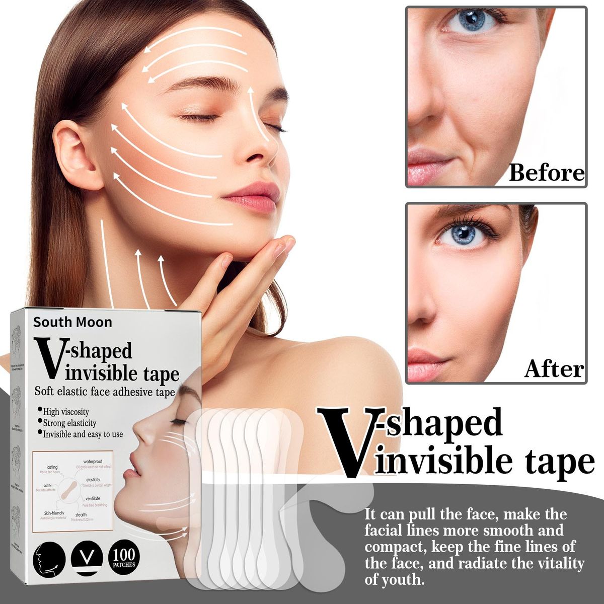 100Pcs Face Lift Tape Invisible Tighten Skin Double Chin