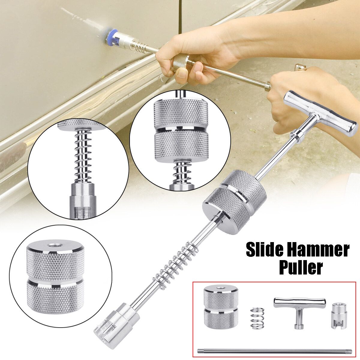 Car Paintless Dent Removal Kit Slide Hammer Puller Repair Body Suction Cup Tools