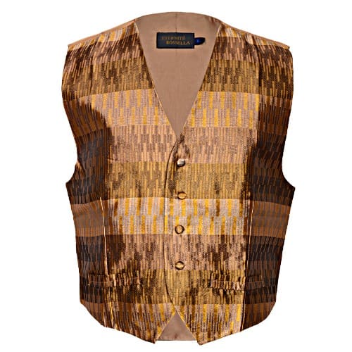 Crafted Waistcoat - Gold & Brown - MWC-1397