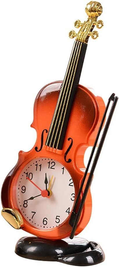 Mini Bedside Desk Shelf Violin Alarm Clock