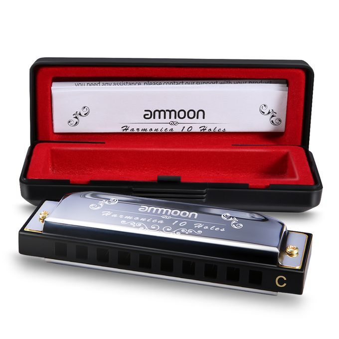 Ammoon 10 Holes 20 Tones Blues Harmonica Mouth Organ Key