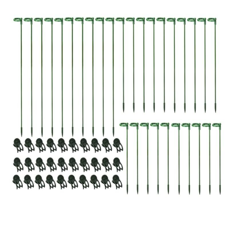 30 Pcs Plant Support Stakes with 30 Pcs Plant C