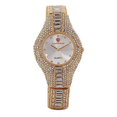 Ladies Ice Stone Mixed Gold Wristwatch