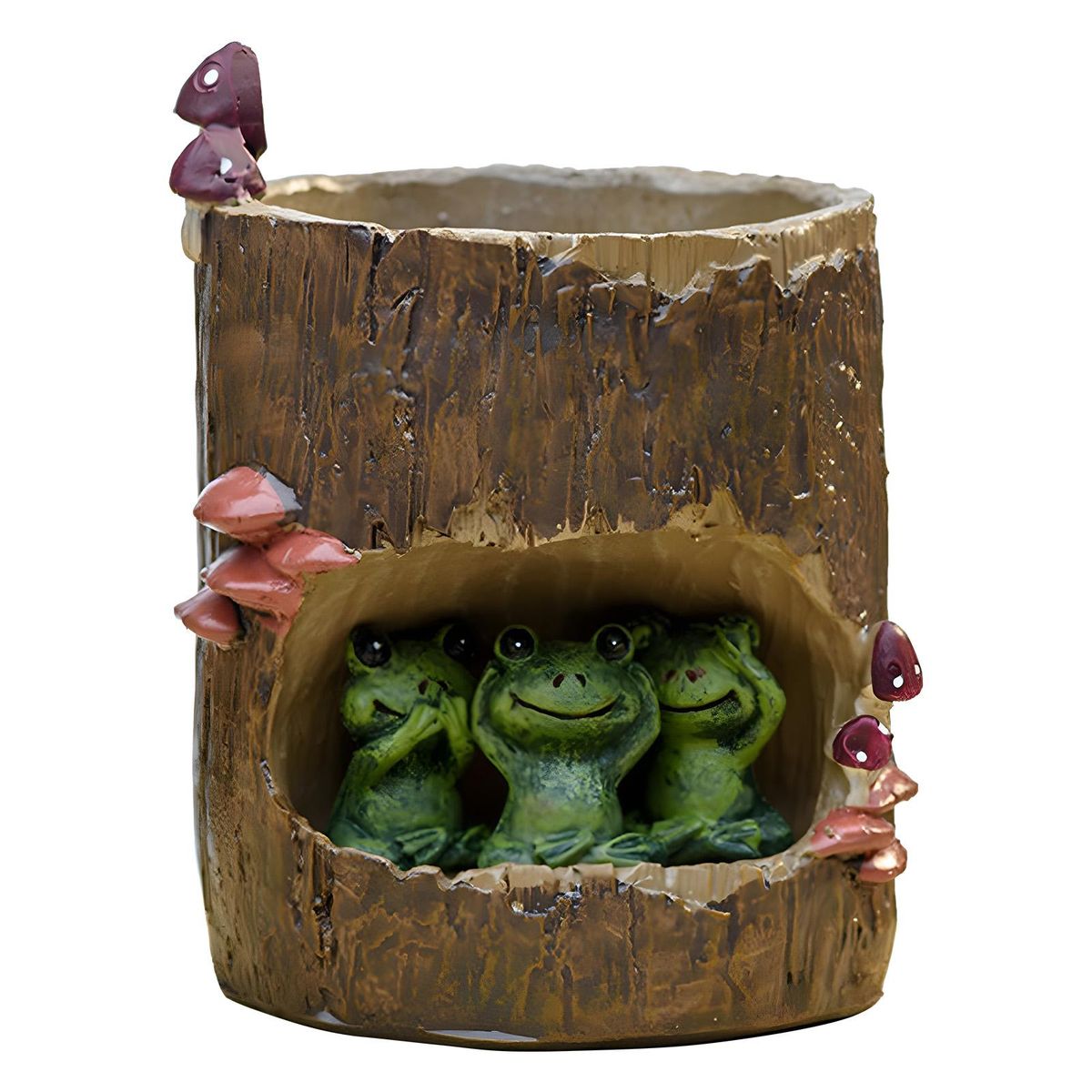 Tomfeel Tree Stump Succulent Flower Pot Cartoon Pastoral Style Animal Flowerpot Resin Pot Garden Micro-scape Potted Plant Office Desk Ornament Decorative Gift