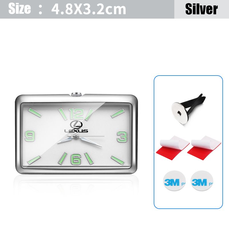 Alloy Car Internal Square Clock Quartz Watch  Decoration For Lexus IS300 RX450 GX470 IS250 ES300 ES330 ES350 GX460 NX300 GS300