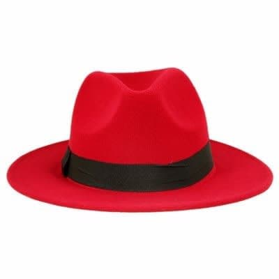 Wide Brim Cowboy Hat - Red