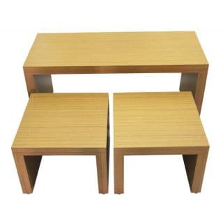Wooden Set Of Side Tables - 3 Stools