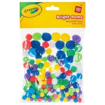 Bright Poms Assorted Sizes - 180pcs