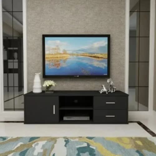 TV Stand With Drawers And Cabinets Up To 55'' - Black