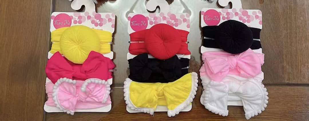 3pcs X3 -Beautiful Designers Baby Girls Hair Bands With Bows