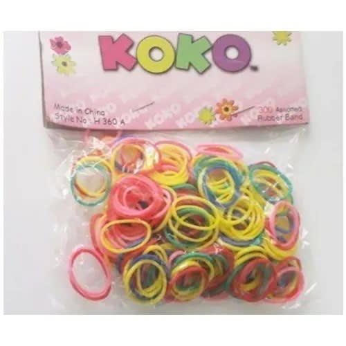 Girls Elastic Koko Hair Bands - Six Packs