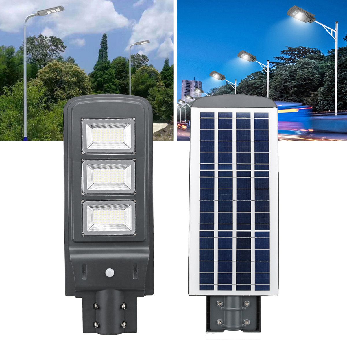 1PC All-in-one 60W Solar Powered Lamp Solar Panel Lighting Light Control + PIR Motion Sensor Waterproof For Outdoor Street Light