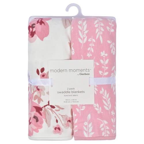 Modern Moments Baby Girl Xl Ultra Soft & Stretchy Swaddle Blankets - 2-pack - Pink