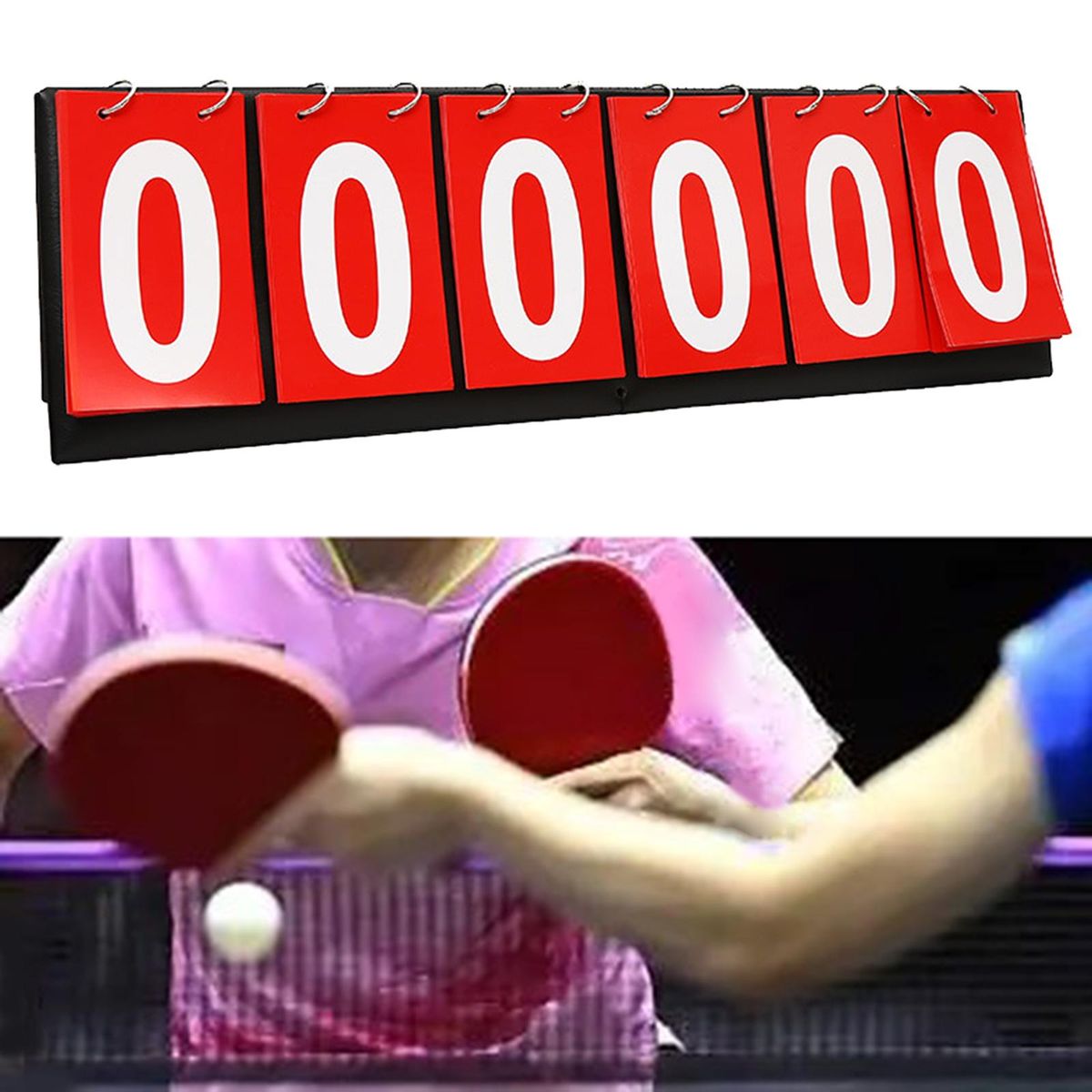 6 Digit Table Scoreboard Competition Scoring Portable Red