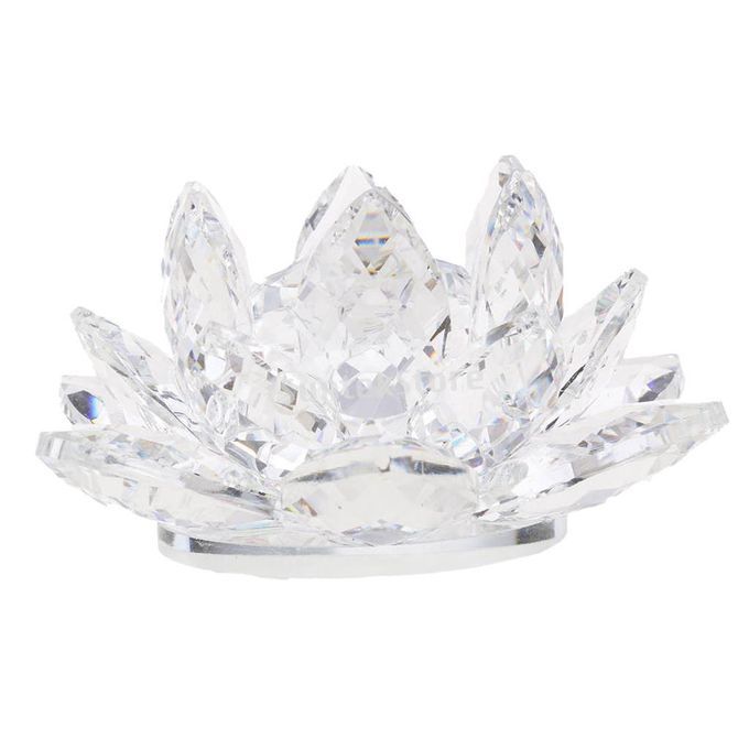 Crystal Figurine Collectibles Lotus Flower Model Wedding Clear