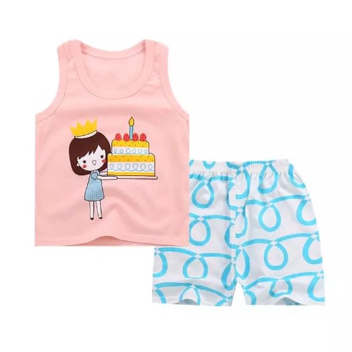 Girls 2 Piece Set - Vest And Shorts - Summer Wear