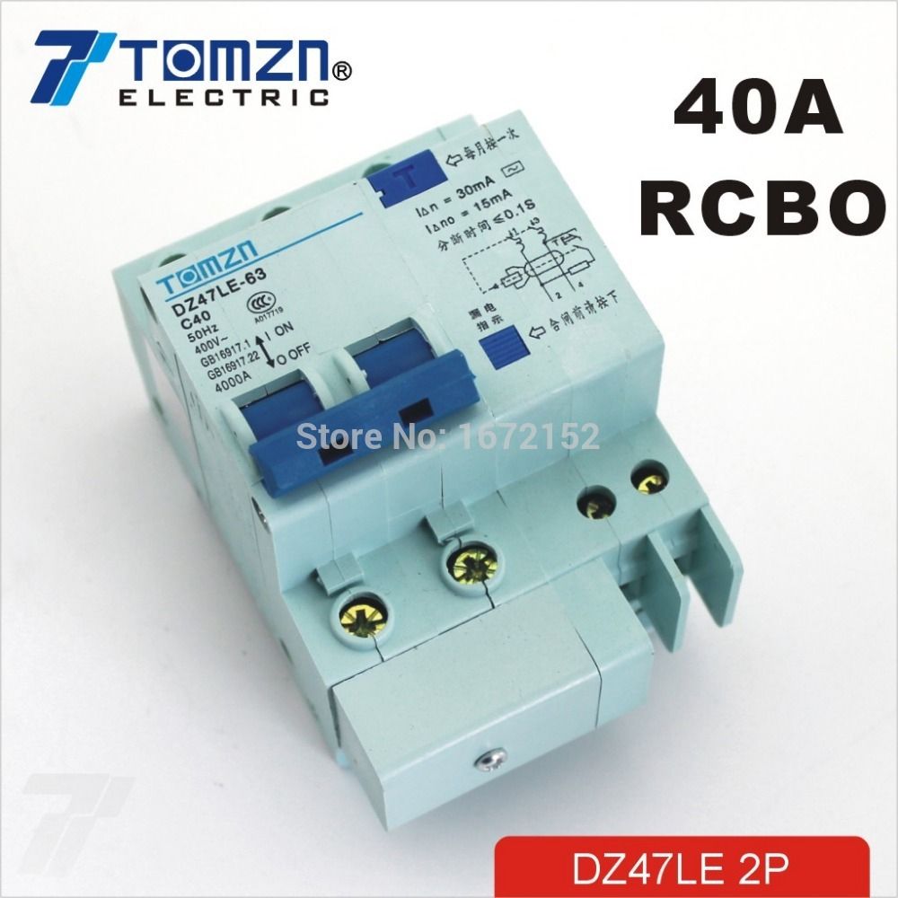 40A 60HZ DZ47LE 230V~ 50HZ Residual Current 2P Circuit