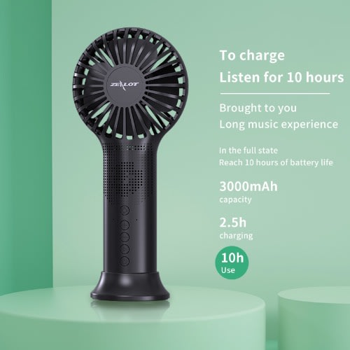 Rechargeable Mini Tw212 Wireless Bluetooth Speaker With Fan - 3000mAh