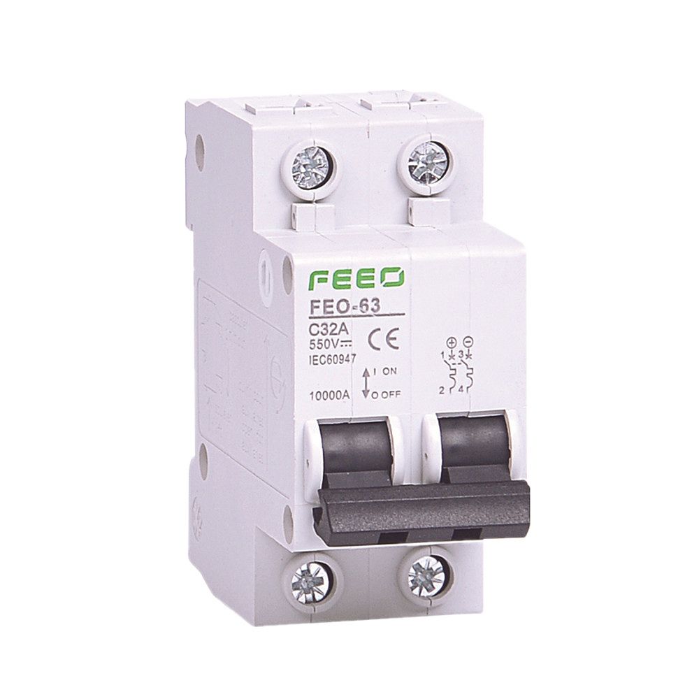 2P DC 550V Circuit Breaker MCB Curve Direct-current For PV