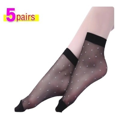 Dotted Ankle Silk Socks - 5pairs