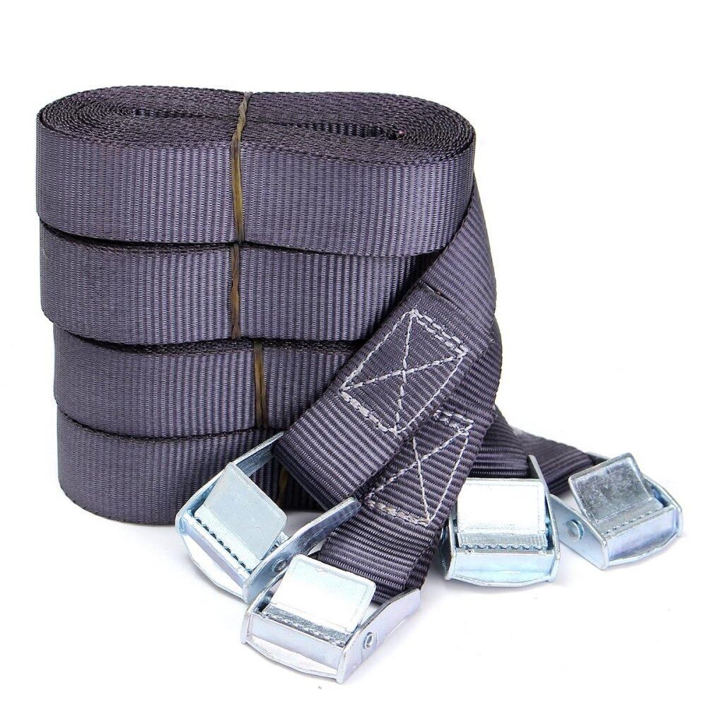 4X Heavy Duty Tie Down Strap Strong Ratchet Belt Cargo Lashing With Metal Buckle