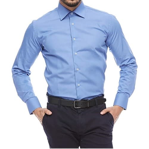 Men Regular Fit Bright Blue Shirt