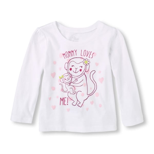Long Sleeve Mummy Loves Me Monkey Graphic Tee