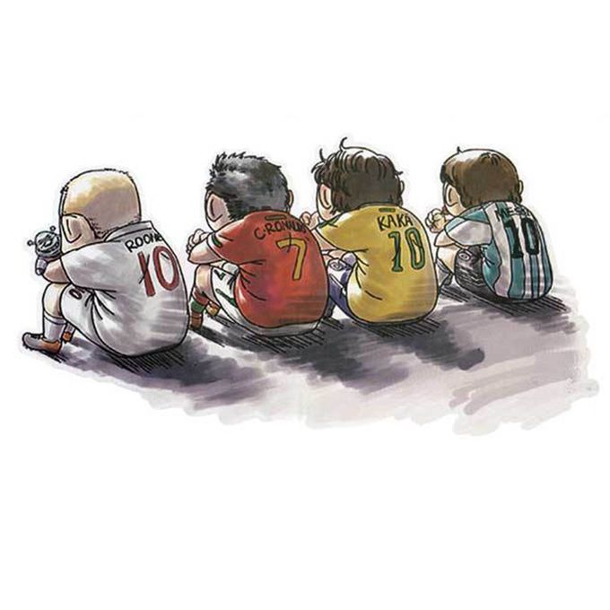 Funny  Artoon  Ar Sti Ker Football Player Pattern Sti Ker Waterproof De Als-multicolor-A22