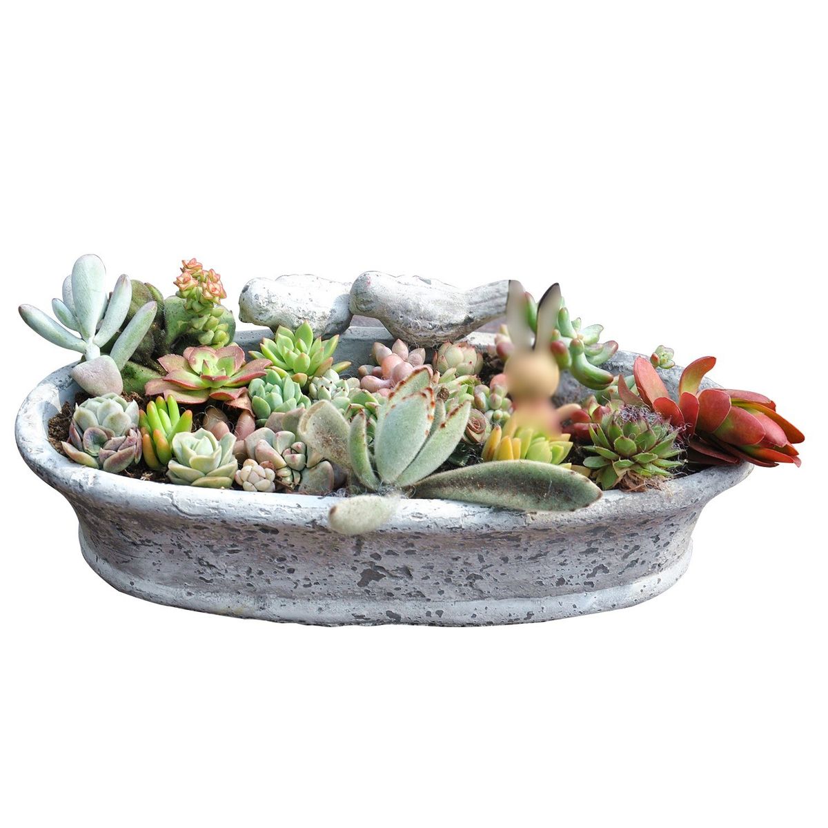 Flower Pot Bird Feeder Shape Ornament Retro Statue Garden