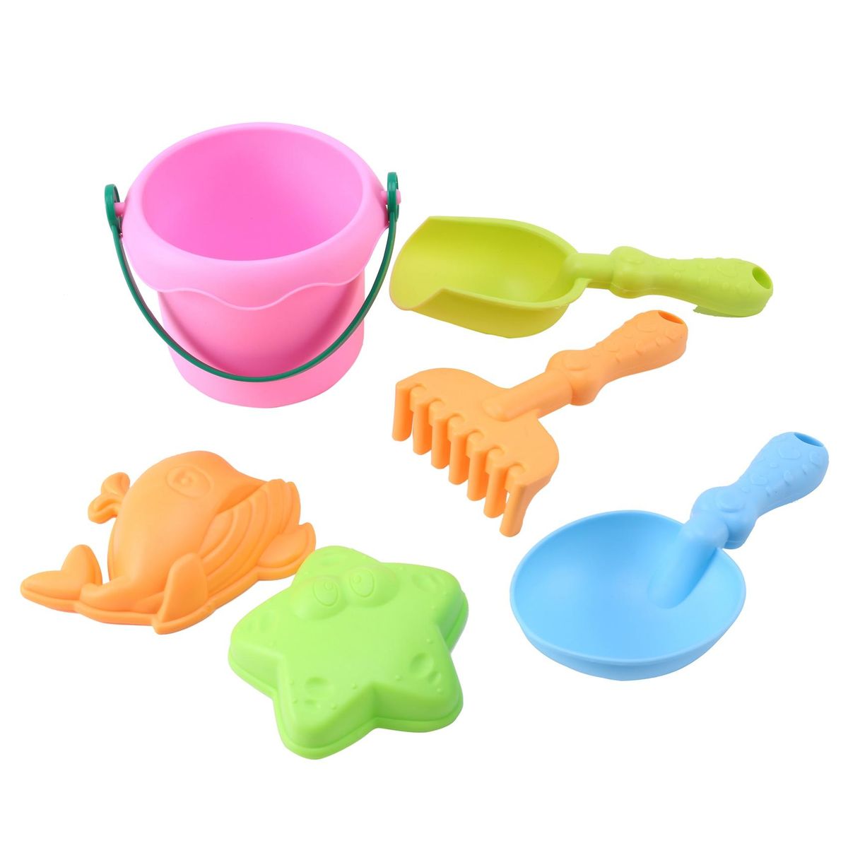 Summer TPE Kids Beach Castle Bucket Spade Shovel Rake Water