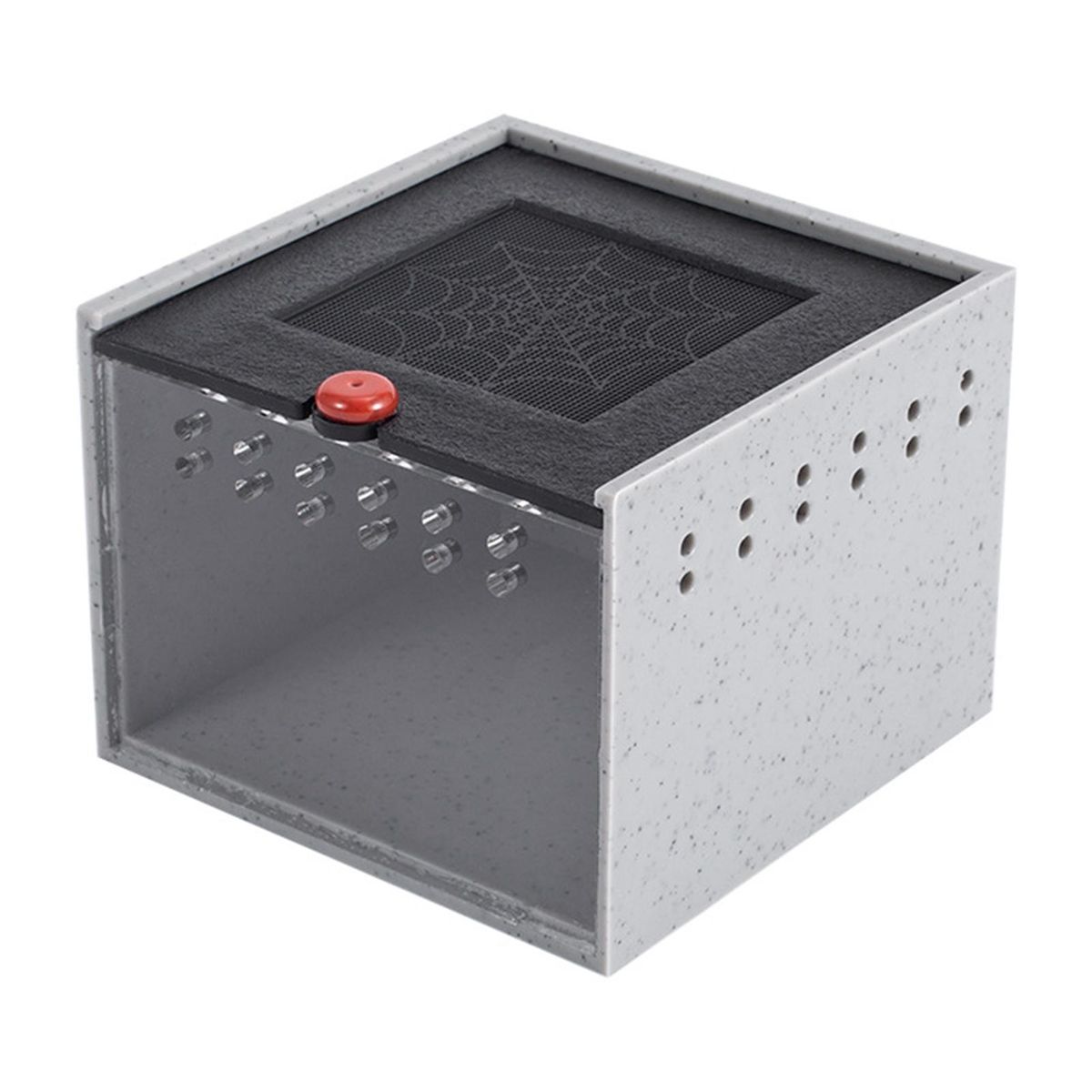 Air Circulation Pet Box Spider Haven View Feeding Box with for Jumping White Grey