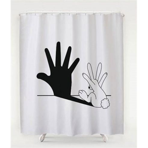 Sage Blue Nordic Modern Bathroom Fabric Shower Curtain