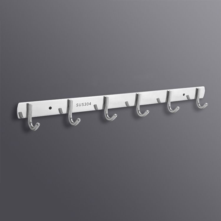 Stainless Steel Door Rear Coat Hook, Specification: 6 Hooks