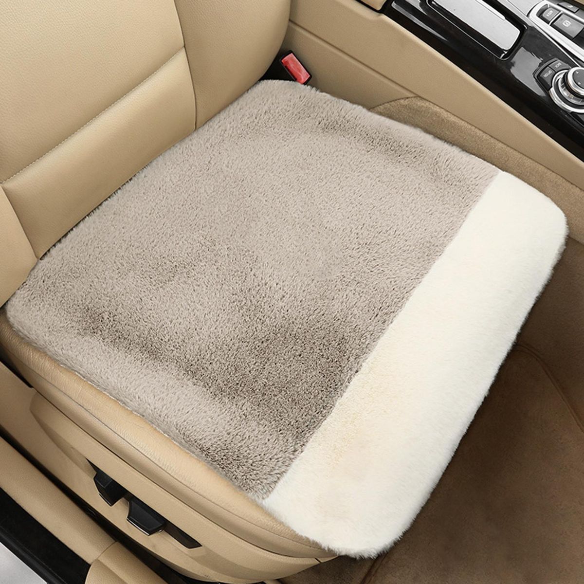 Warm Seat Cushion Winter Warmth Car Seat Cushion Beige
