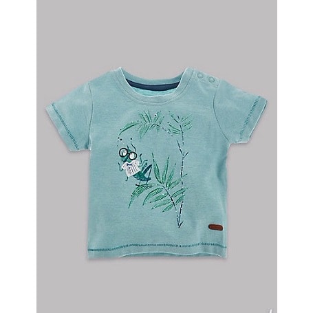 Short Sleeve Grasshopper Print Top