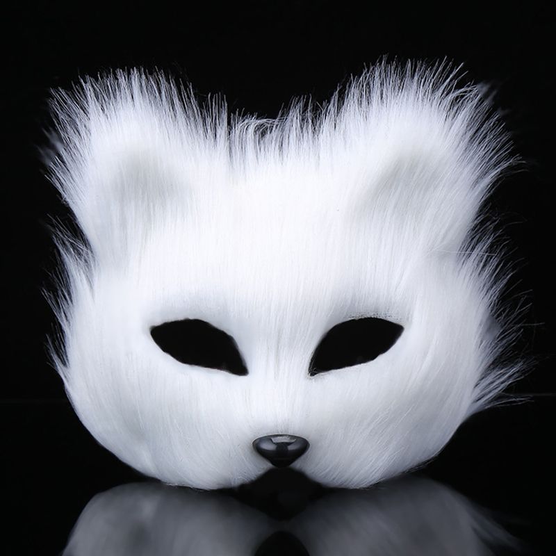 Furry Fox Masks Half Face Eye Mask Cosplay Props Halloween