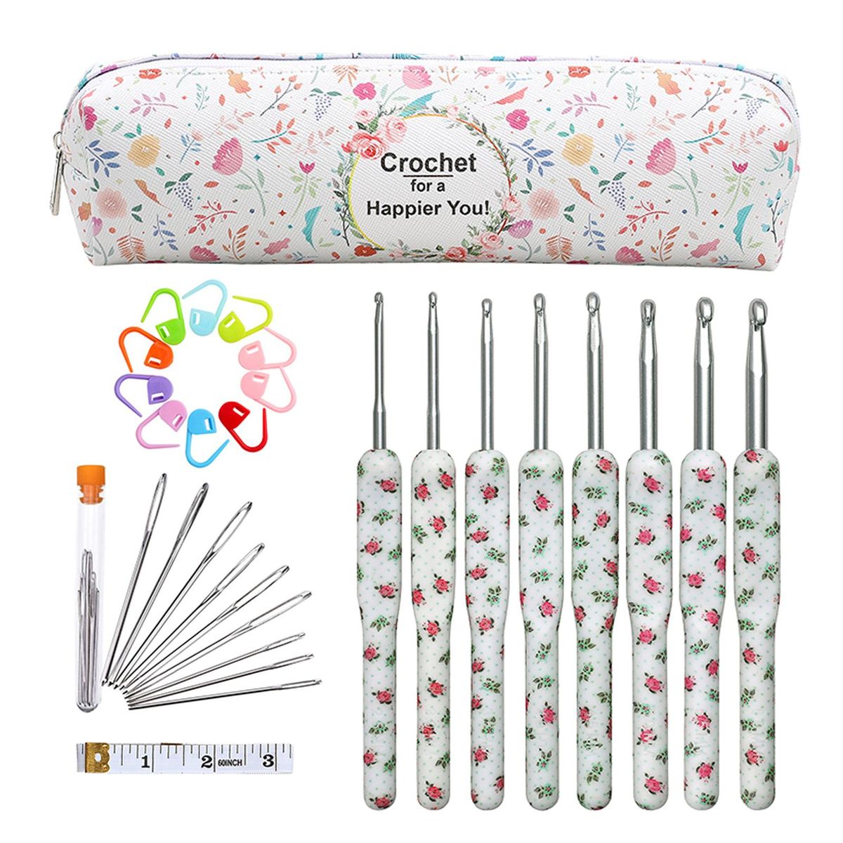 29Pcs Aluminum Crochet Hooks  Knit Set