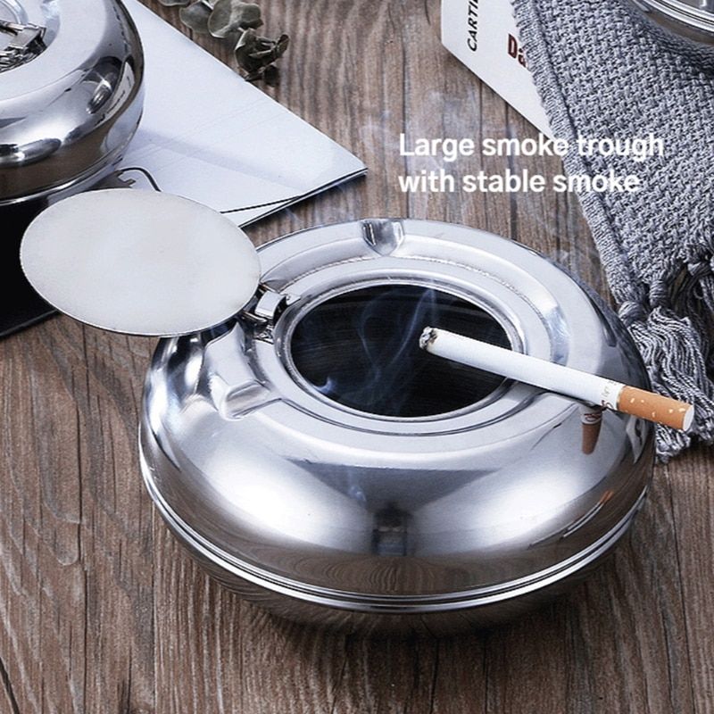 Ashtray Stainless Steel Es Tray Patio Tabletop Office Home Bedroom Yard Decoration Gifts Drop Shipping