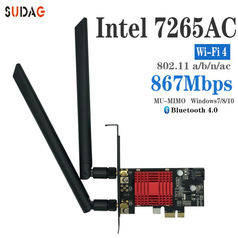 SUDAG Wireless-AC 7265 802.11ac 867Mbps + 300Mbps PCI