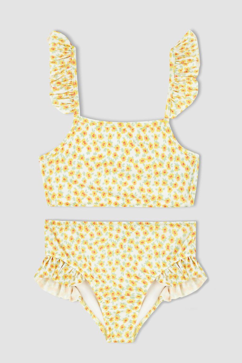 Girl Swimwear Regular Fit Woven Bikini -Multicolor