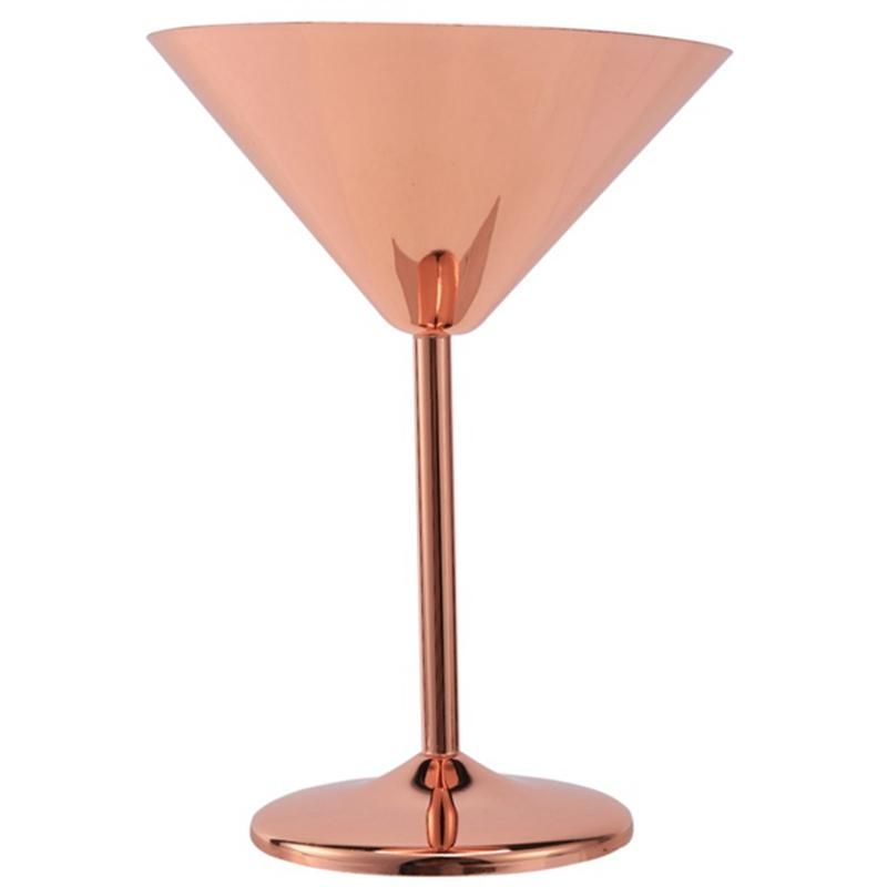 304 Stainless Steel Martini Glass Cocktail Stem Wine Wine Bar Fancy Wine Wine Cup Rose Gold,2 Pack