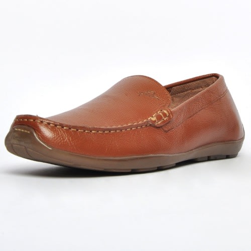 Davenport Mens Leather Loafers Slip On Driving Tan Shoe