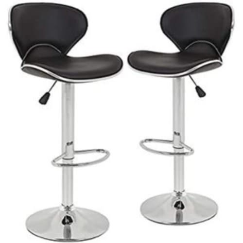 Adjustable Bar Stool - 2pcs - Black